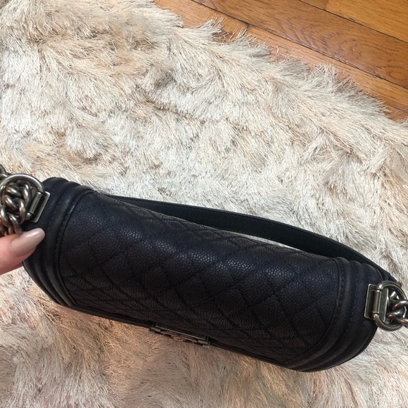 Sold.Chanel Caviar Nubuck Leather Old Medium Boy - Picture 3 of 13